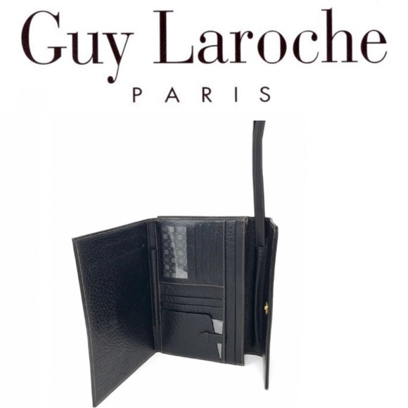 Guy Laroche Paris Large Textured Leather Travel Planner Wallet - Picture 1 of 16